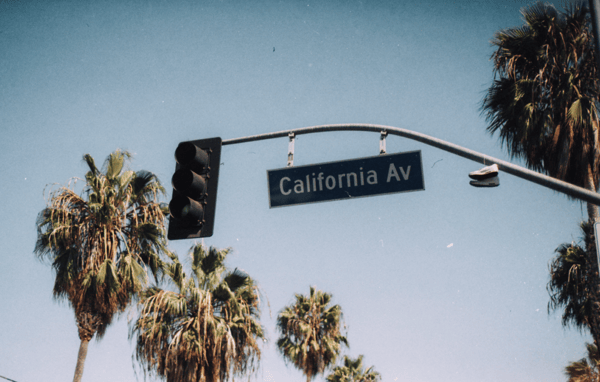 California Av signage on traffic light post