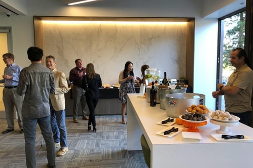 Networking at a luncheon table