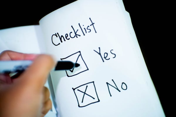 checklist on notebook