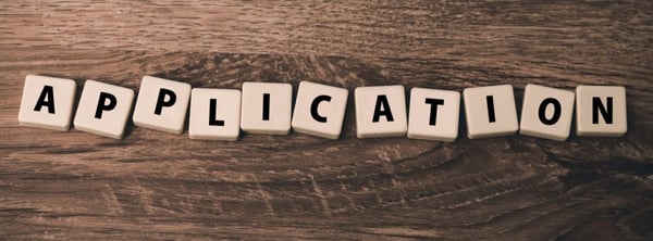 close up text of application on table