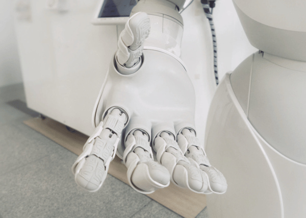 closeup photo of white robot arm