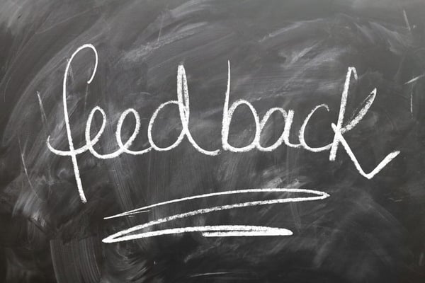feedback written on chalk