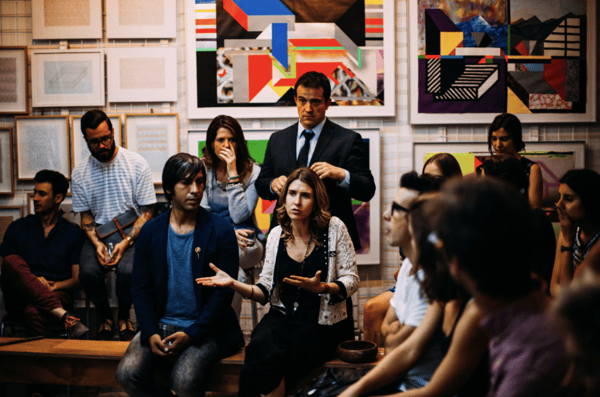 people meeting in room