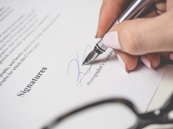 signature with girl hand