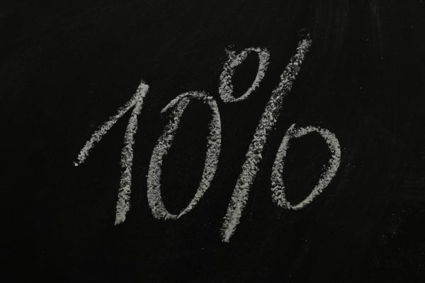 ten percentage chalkboard rate