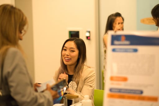 woman talking at internship event